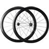 KUNYOS Set di Ruote da Bici da Corsa 700C con Freni A Pattino Anteriore E Posteriore, Cerchi da 30/40/50 Mm, Mozzo in Carbonio, Cassetta A 8/9/10/112 velocità, 100/130 Mm,Nero,50mm