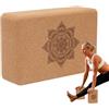 Generisch da yoga, blocco per esercizi con motivo floreale, 22,5 x 15 x 7,5 cm, mattoncini professionali per allenamento, attrezzatura da yoga, materiale in sughero naturale per esercizi a casa