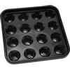 JEWEDECO Vassoio Porta Palline da Biliardo per 16 Palline in Plastica Nera 57mm, Accessorio Resistente e Durevole per Club e Casa, per Amatori e Professionisti