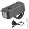 NUEAYMS Lampada frontale per bici impermeabilizzata Fascio regolazione automatica Strumento per clacson sicurezza integrato Compatta accessorio per bici Luce ricaricabile