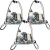 TESSTSY 3 borse da palestra trasparenti con coulisse, 33 x 42 cm, regolabili, in PVC, trasparenti, impermeabili, per nuoto, sport, eventi, bambini, zaino con coulisse per viaggi, spiaggia e shopping