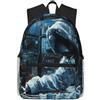 Tamiger Hacker Attack Print Unisex Leggero Casual Comfort Zaino Quotidiano Lavoro Viaggi Escursioni Pendolarismo