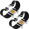 Baluue Ramponi da Ghiaccio Antiscivolo per Scarpe da Montagna 4 Denti in Acciaio Manganese Resistente e Gomma Elastica Regolabile per Escursionismo Outdoor Nero