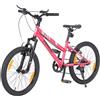 kowdom Bicicletta per bambini da 20 pollici, mountain bike rosa, mountain bike con cambio a 6 marce, freno a V, robusto telaio in acciaio, per ragazzi e ragazze 6-10 anni