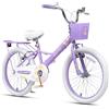 Glerc Bicicletta per Bambine da 20 Pollici per Bambine di 7 8 9 10 11 12 13 Anni con Cavalletto, Portapacchi Posteriore e Cestino, Viola