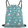 SMAZDFXX Zaino con coulisse e motivo a foca con animali marini, borsa da palestra per sport, spiaggia, yoga, viaggi