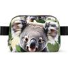 DUWAA Green Leaf Koala Print Bag per uomo e donna borsa leggera per passeggiate con cani impermeabile borsa da palestra borsa a tracolla per uso quotidiano