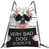 Generic Stampa Borsa Coulisse Creative Dogs Funny Chihuahua Glasse Sacca Ginnastica Personalizzato Sacca Zaino Sportivo per Vacanze Yoga Donna 36X42Cm