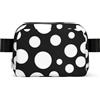 DUWAA Borsa a tracolla con stampa a pois bianchi e neri per uomo e donna, leggera, impermeabile, per uso quotidiano