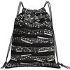 Generic Leggero Coulisse Tasche Black And White Music Notes Sacca Sportiva Palestra Fashion Sacca Zaino Sportivo per Piscina Uomo All'Aperto 36X42Cm