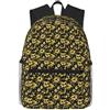 Tamiger Zaino unisex con stampa floreale nero e oro, leggero, casual, comodo, quotidiano, lavoro, viaggi, escursionismo, pendolarismo