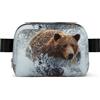 DUWAA Bear Running Print Bag per uomo donna borsa leggera cane Walking Bag impermeabile palestra borsa a tracolla per uso quotidiano