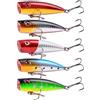 Generic XILILHC 5 Pz 9g 7 Cm Popper Esche da Pesca Esche Artificiali Wobblers Attrezzatura da Pesca Set di Esche da Pesca alla Carpa Accessori Strumenti for Trota Spigola