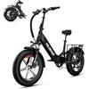 WILDEWAYEBIKE Bicicletta Elettrica Pieghevole 20 Fat Bike 250W, Batteria Rimovibile 48V 15Ah, Autonomia fino a 90 km, Cambio 7 Velocità, Freni Idraulici, Display LCD, E-Bike Uomo Donna Città Trekking Fuoristrada