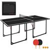 GYMFLEX Tavolo da ping pong pieghevole, tavolo da ping pong portatile per interni ed esterni, set multifunzionale da ping pong, include rete, 2 racchette da ping pong e 3 palline