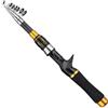Tufgo Canna da pesca telescopica da 2,1 m, in fibra di carbonio, per viaggi, acqua dolce e salata, portatile, leggera, con porta mulinello nero