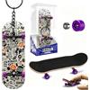 Danbghyuo Mini Skateboard Da Dita, Rosso Festa Compleanno Fingerboard con Accessori per Skateboard Mini per Trucchi e Stunt per adulti, ragazzi, bambini e principianti… (Graffiti violet)