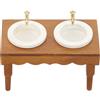 ZUNOXAZ Lavandino da Bagno in Miniatura in Legno per Casa delle Bambole Mobile Lavabo Decorativo per Scena Bagno Accessorio per Mobili in Miniatura Oggetto Fotografico per Modellismo