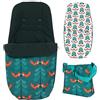 Cosatto Giggle 2 in 1 Accessory Pack - Change Bag & All Season Footmuff, Fox Friends