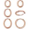 GD GOOD.designs Orecchini a cerchio in acciaio inossidabile oro rosa per donna 3 paia di eleganti cerchi in oro rosa piccoli (12mm, 14mm, 16mm) | Orecchini in acciaio chirurgico placcato oro 18K Cerchi per uomo