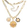 FOMIYES Collana Regolabile e Resistente allo Sbiadimento Donna Ciondolo a Forma di Sole in Rame Color Oro Stile Estetico alla Moda per Uso Quotidiano