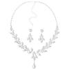 BESPORTBLE Set Gioielli da Sposa Collana e Orecchini in Lega Argento Decorazioni in Cristallo per Matrimonio, Design Delicato e Unico per Abiti da Sposa