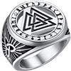 FaithHeart Mitologia Vichinga Anello Valknut Traforato Triangolo Anello Uomo Argento Acciaio Vichingo Nodo Celtico Taglia IT 14-27 Confezione Regalo Coppie