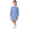 Siggi Grembiule scuola elementare celeste bambina con zip Siggi Made in Italy ricamo Pallavolo 4374, CELESTE