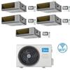 Midea Climatizzatore Condizionatore Midea Canalizzato A7 Penta Split Inverter 9000 + 9000 + 9000 + 12000 + 12000 BTU con U.E. M5OE-42FN8-Q Classe A++/A+