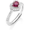 Amen Gioielli Anello Donna Amen DOLCE CUORE Rubino Argento 925 codice RTICUBRZ3