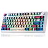 AULA-Verlag Tastiera meccanica da gaming AULA F75, senza fili, con illuminazione RGB LED - layout QWERTY US - 2,4 GHz/USB-C/Bluetooth, compatibile con Windows/Mac, design "Comic Reaper"