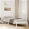 EDNRSOG Letto in legno massiccio, extra lungo, senza materasso, bianco, 80 x 210 cm, in legno di pino con rete a doghe e gambe stabili per un sonno riposante