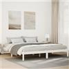 EDNRSOG Letto in legno massiccio, extra lungo, 180 x 220 cm, in legno di pino, bianco, senza materasso, con rete a doghe e gambe stabili per un comfort ottimale e una lunga durata
