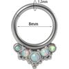 FREELANCE JW PIERCING NASO SEPTUM "OPAL" 1,2X8MM - ARGENTO/ACCIAIO