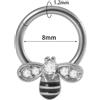 FREELANCE JW PIERCING NASO SEPTUM "QUINN BEE" 1,2X8MM - ARGENTO/ACCIAIO