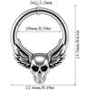 FREELANCE JW PIERCING NASO SEPTUM "WINGED SKULL" 1,2X10MM - ARGENTO/ACCIAIO