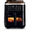 Ariete 4636 Friggitrice ad aria con funzione vapore+ Grill, 1700W, Funzione essiccazione, 10 funzioni di cottura, Cestello trasparente, Timer, Luce interna, Nero"