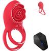 Ukingle Sex Toys Anello Vibrante per Lei e Lui Sexytoysys Uomo Sexytoysys Coppia 8 Modalità Vibratore con Telecomando Stimolatore per Clitoride Anello Vibrante per Lui Anello per Pene da Uomo (Rosso)