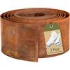Omtofo Bordura per Aiuola in Acciaio Corten 10 M, Bordura Corten per Giardino, Altezza 15 cm, Recinzione per Aiuole con Aspetto Ruggine per Aiuole, Allee, Alberi e Ghiaie, 1 Paio di Guanti Inclusi