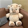 XZHDNLY peluche che corre, pupazzo toro peluche bambino 45/60cm, peluche bufalo regalo compleanno e natale, peluche animale per coccole e decorazione casa (beige 60cm)