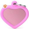 My Family Medaglietta Silent & Strong Cuore Alluminio Rosa con Gomma Rosa >>>INCISIONE_GRATIS