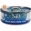 Farmina Cat N&D Ocean Kitten Tonno, Merluzzo, Gambero e Zucca - Lattina Da 70 Gr