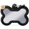 My Family Medaglietta Silent & Strong Osso Ottone Cromato con Gomma Nera >>>INCISIONE_GRATIS