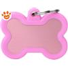 My Family Medaglietta Silent & Strong Osso Alluminio Rosa con Gomma Rosa >>>INCISIONE_GRATIS