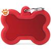 My Family Medaglietta Silent & Strong Osso Alluminio Rosso con Gomma Rossa >>>INCISIONE_GRATIS