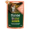 Monge Cat Bwild Grain Free Adult Sterilizzato Bocconcini Salmone - Bustina Da 85 Gr - CONFEZIONE RISPARMIO