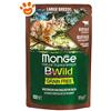 Monge Cat Bwild Grain Free Adult large Breeds Bocconcini Bufalo - Bustina Da 85 Gr - CONFEZIONE RISPARMIO