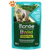 Monge Cat Bwild Grain Free Adult Bocconcini Merluzzo e Gamberetti - Bustina Da 85 Gr - CONFEZIONE RISPARMIO