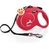 Ferribiella Dog Guinzaglio Flexi Classic Fettuccia Rosso - fino a 50 kg