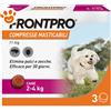 Frontline Dog FrontPro (2-4Kg) Compresse Masticabili per Cani Piccoli - Confezione Da 3 Compresse